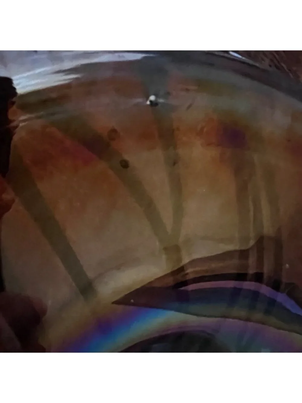 Handblown Iridescent Art Glass Bowl With Abstract Design 10 inch Decorative & Fu